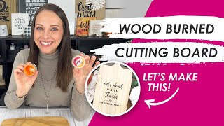 Easy Personalized Wood Burned Cutting Board for Thanksgiving | Torch Paste &amp; Ikonart Stencil