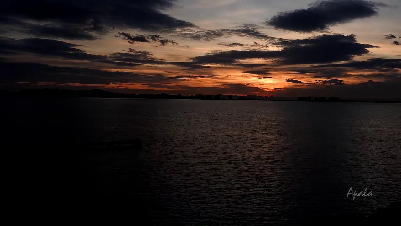 Embarcadero de Isla Grosa, al frente La Manga del Mar Menor (Murcia) Time Lapse