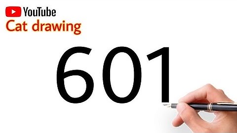 How To Draw Cat With 601 Number | Easy And Simple Cat Drawing | Artiart97