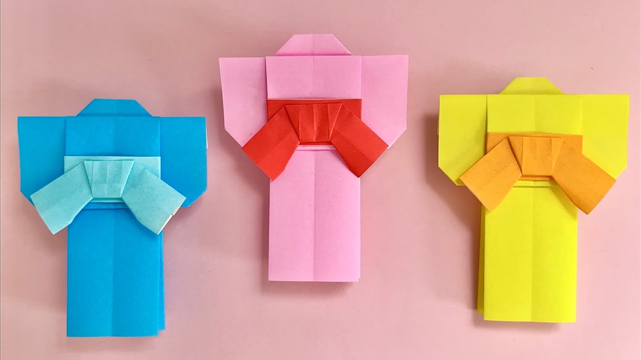 折り紙 簡単 可愛い 浴衣 折り方 夏の折り紙 Origami Japanese Cute Yukata Paper craft DIY