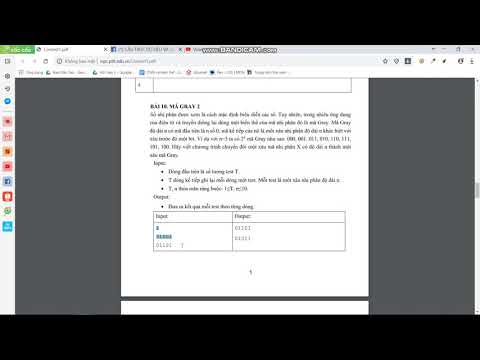 Bài 10. Mã Gray 2 - Binary to gray
