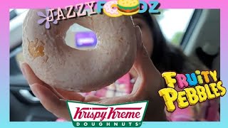 Krispy kreme Fruity Pebbles Milk Glazed Doughnut Review