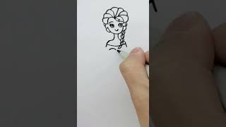 رسم فروزن بطريقة سهلة وبسيطة وجميلة #shorts