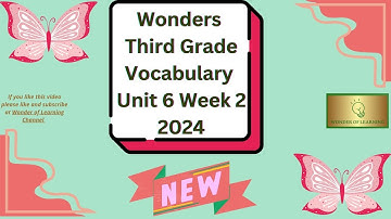 Wonders~ Third Grade~  Vocabulary Words ~Unit 6 Week 2~2024