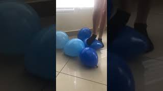 Popping Balloons With Black Ankle Socks.