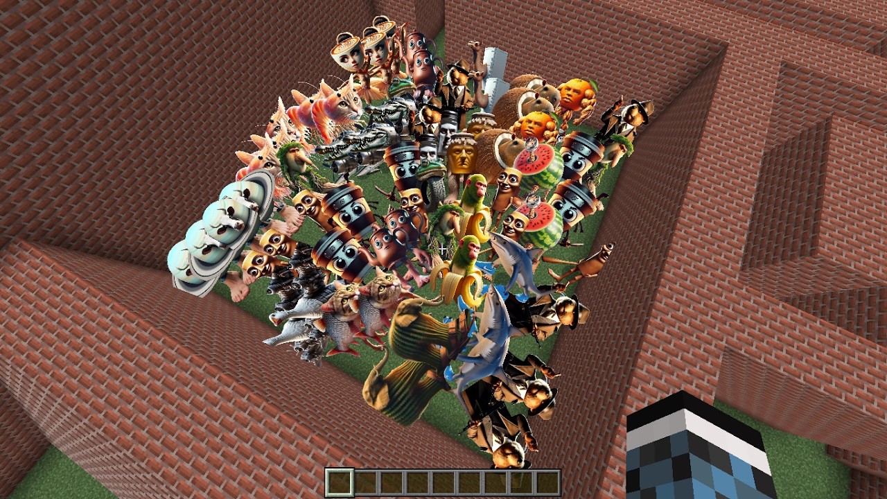 Too much Cursed Italian Brainrot Addon In GMod Maze in Minecraft PE