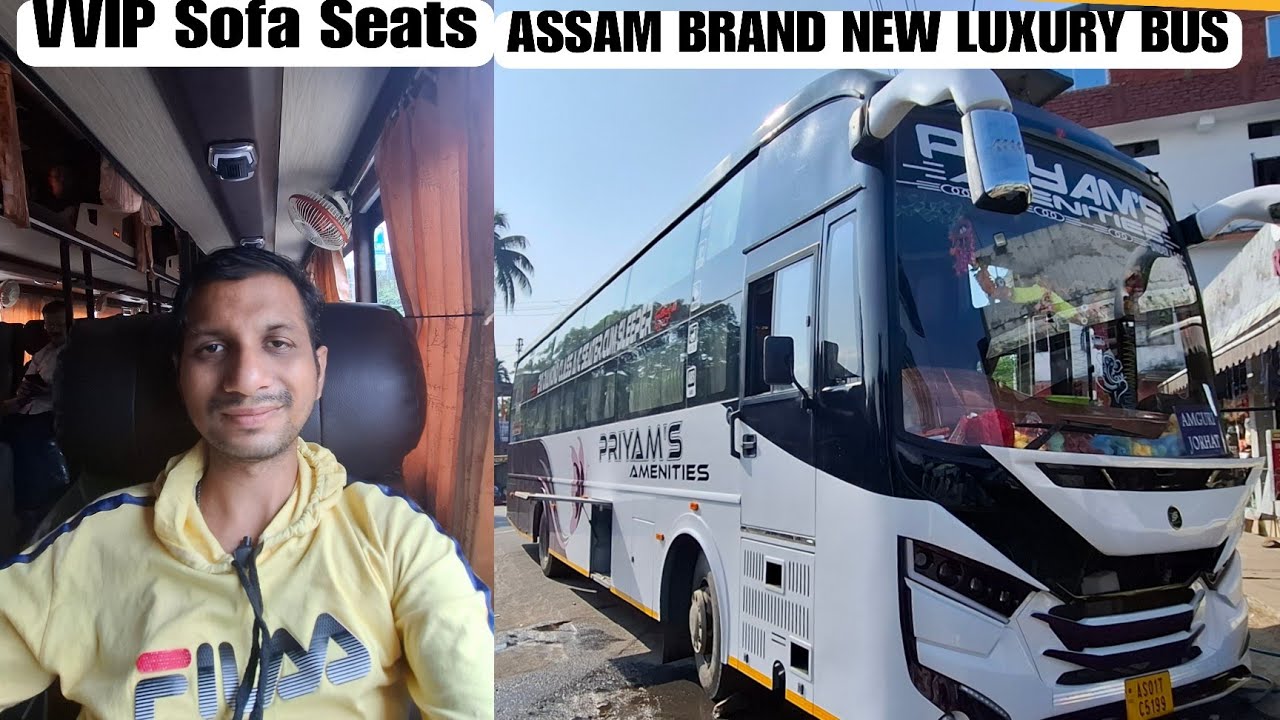 Experiencing ASSAM BRAND NEW LUXURY BUS Journey with VVIP Sofa Seats | Guwahati To Amguri 