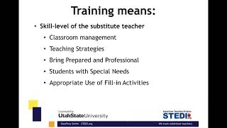 Training Substitute Teachers Webinar