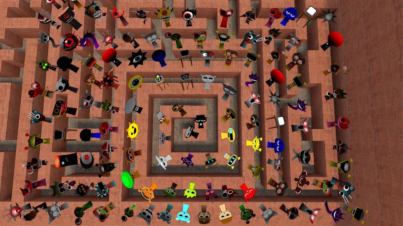 Кошмарный Спрунки Некстбот Преследуй меня в Лабиринте Gmod!