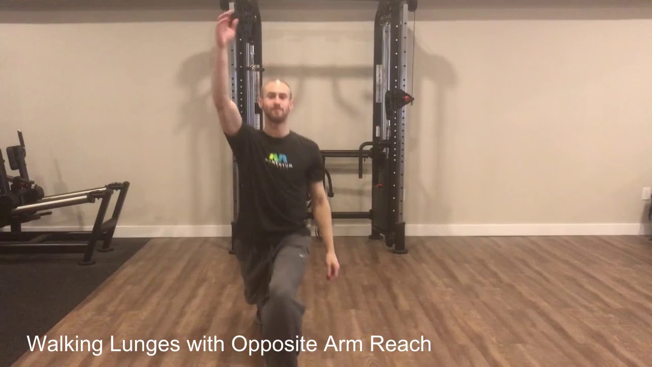 Walking Lunges with Opposite Arm Reach YouTube