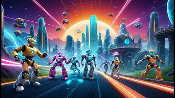 Five Little Robots on the Run | Fun Counting Song for Kids | Robot Nursery Rhyme for Toddlers