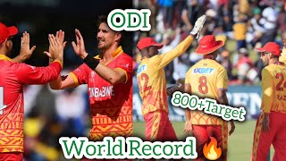 World Record Alert 🚨 Zimbabwe 800+ Target on ODI Cricket match