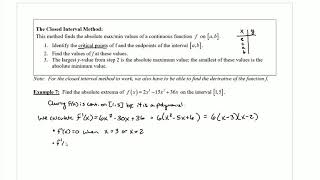 4.3 Closed Interval Method & Ex7