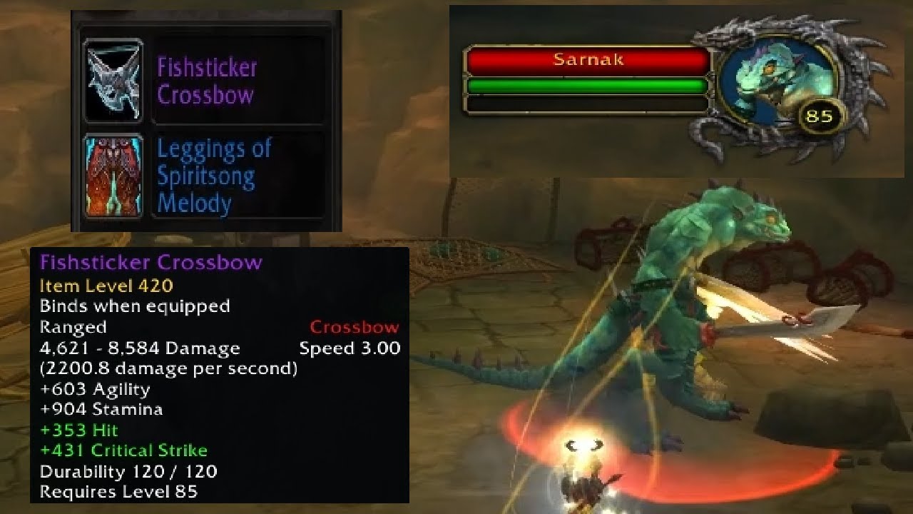 Как получить привязку к арбалету Fishsticker при экипировке в эпическом режиме в MoP Classic WoW