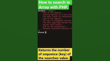 How to search in Array with PHP #array #php #coding #example #tutorial #beginners
