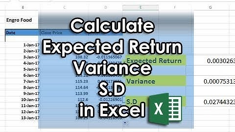 How to Calculate Expected Return, Variance, Standard Deviation in Excel from Stocks/Shares