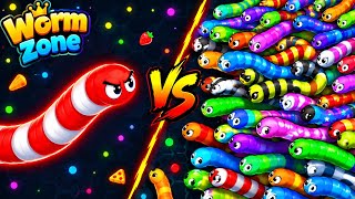 🐍 ONE WORM vs 100 WORMS! 😱🔥 | Worm Zone.io Gameplay #gaming  screenshot 4