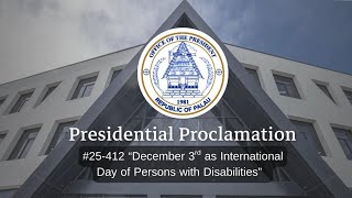 Presidential Proclamation #25-412 | November 20, 2025 | OSS (One Stop Shop)