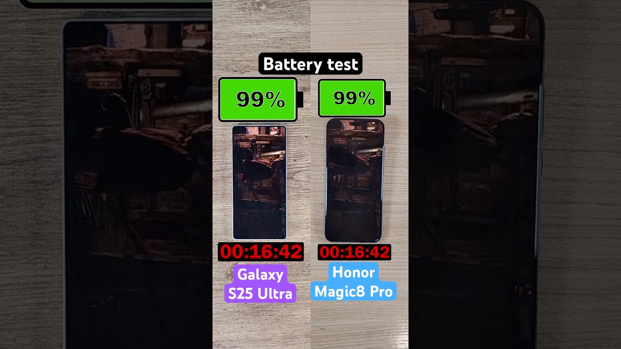 Сравнение времени автономной работы Samsung Galaxy S25 Ultra и Honor Magic8 Pro!