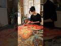 Satisfying Japanese Art ASMR: Painting a Giant Flower 🌺 #shorts