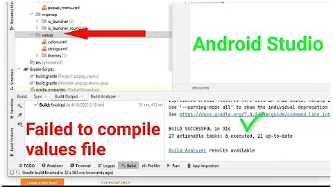 android - Failed to compile values file