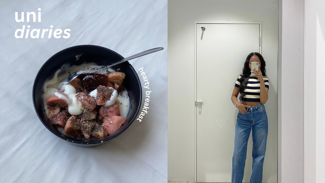 uni diaries | productive study days + eating healthy+ presentations + ice cream + cleaning & laundry
