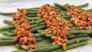 Зеленая фасоль с кедровыми орешками. Зеленая фасоль с кедровыми орешками.
