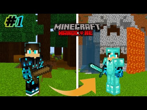 I survived my first day in Minecraft hardcore | survival series part 1 ...