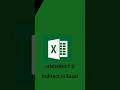 INDIRECT Function in Excel | #excelautomationtutorial #shorts #excel