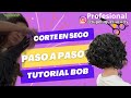 Cómo ✂️DEGRADAR un BOB RIZADO➿ en SECO con el MÉTODO CURLY en la peluquería de forma profesional