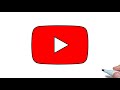How to draw YouTube Logo easy | Drawing YouTube logo tutorial