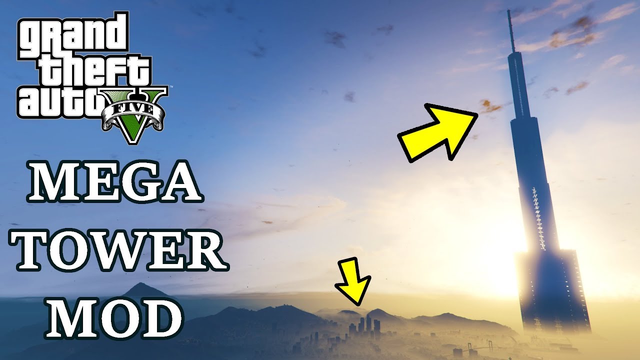 TALLEST SKYSCRAPER EVER!!! GTA 5 MEGA TOWER MOD