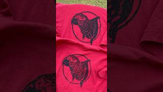 DIY press!!! 👣  - Round #2 Hand printing a Jay 🐦 T-shirt