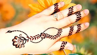 نقش حناء خفيف وسهل // حنه خفيفة في اليد // How to draw simple henna design