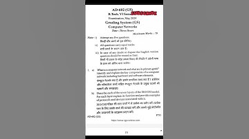 Computer Networks AD-(602) 2024 Rgpv Question Paper