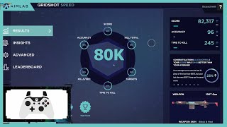 Aimlab - Controller Gridshot Speed World Record (Not Gyro) 82K