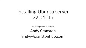 Installing Ubuntu server 22.04 LTS