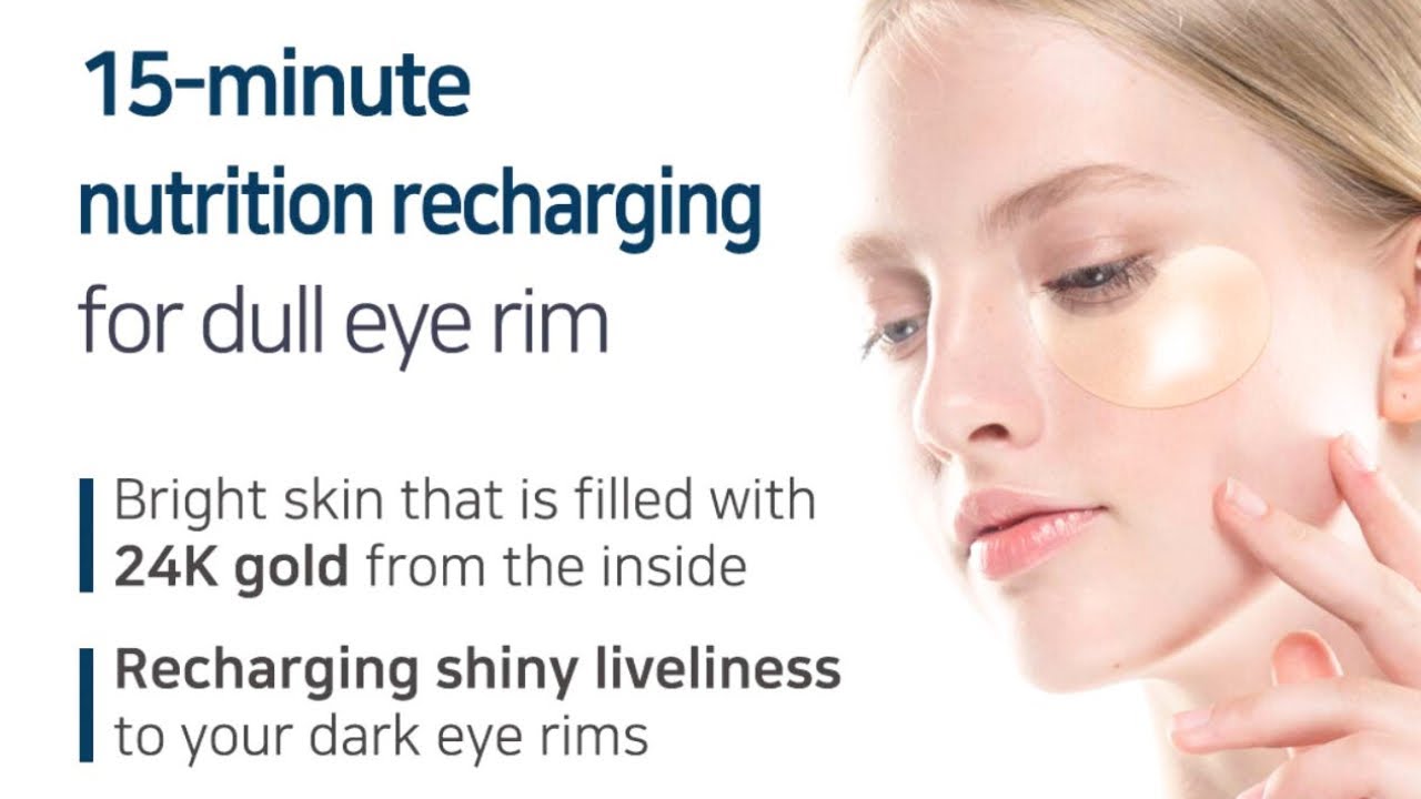 PETITfÉE 24k GOLD HYDROGEL KOREAN EYE PATCHES for Puffy Eyes, Under-eye Wrinkles & Dry Under-