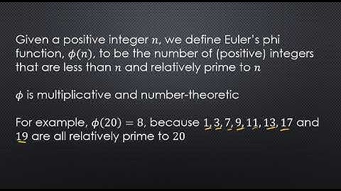 Number Theory - Euler