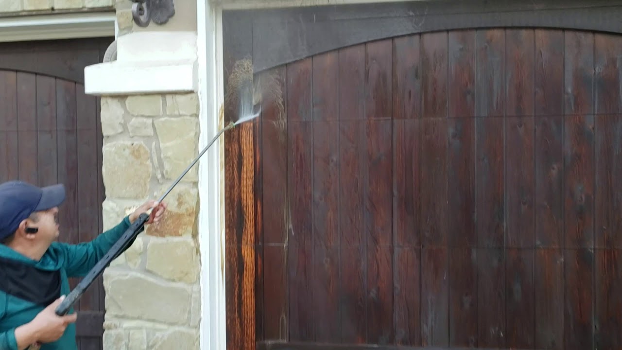 How The Pros Pressure Wash Wood Garage Doors YouTube