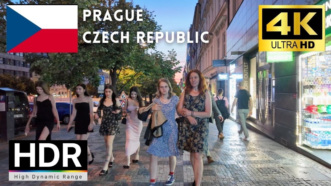 🇨🇿Czech Republic 4k walk - Prague 4K Night Walking Tour｜4K 60fps