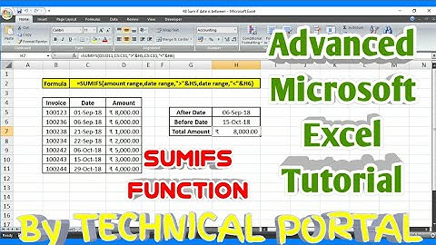 Use the SUMIF Function to Sum between date as criteriea |Microsoft Excel SUMIF Formula|