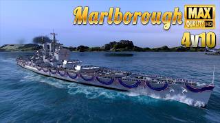 Battleship Marlborough: 4v10, what to do? | World of Warships screenshot 3
