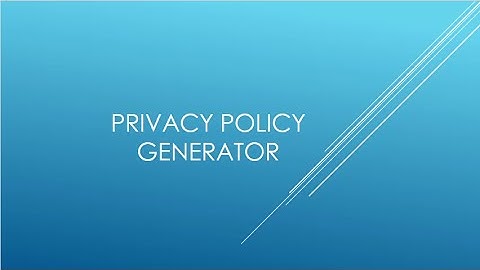 Privacy Policy Generator