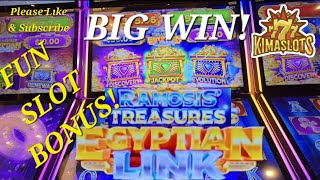 Egyptian Link "Ramosis' Treasures" Great Bonus Round! #slotmachine #casino #bonus #gambling