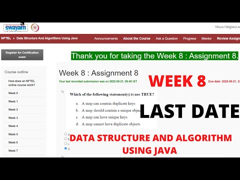 NPTEL Data Structure And Algorithms Using Java WEEK 8 Quiz Assignment Solutions | July 2022