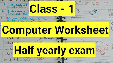 Class 1 Computer half yearly exam Question Paper 2024-25 | Class 1 Exam Paper Computer worksheet