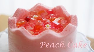 Peach jelly cake as beautiful as a jewel.