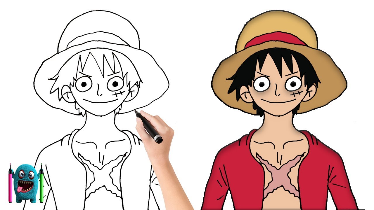 Monkey D. Luffy Çizimi How to Draw One Piece #onepiece - YouTube