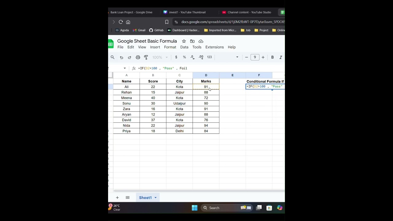 IF Formula in Google Sheets – Apply Logic in Less than 60 Sec ✅❌